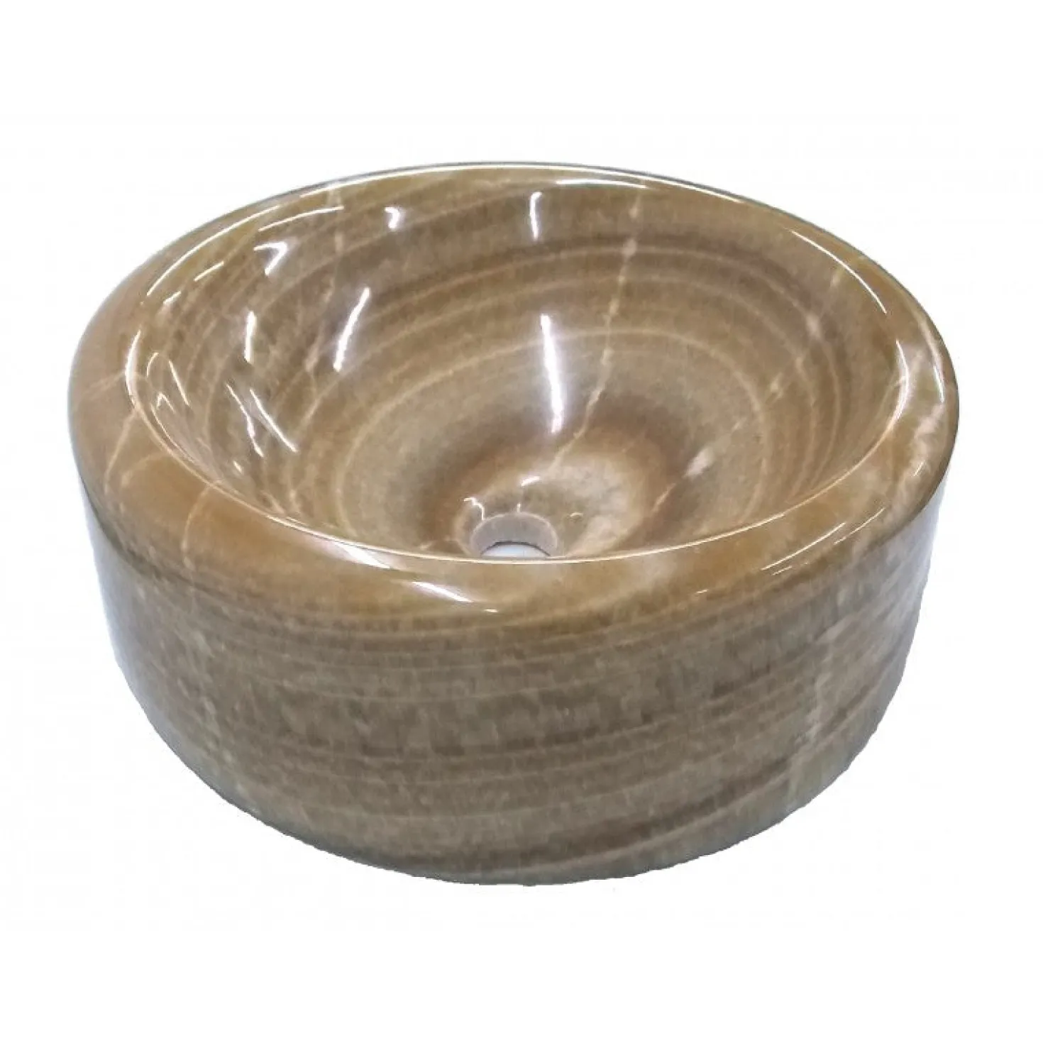 Eden Bath Barrel Vessel Sink - Brown Onyx Polished