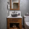 Eden Bath Black Limestone Freeform Vessel Sink