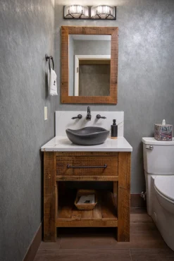 Eden Bath Black Limestone Freeform Vessel Sink