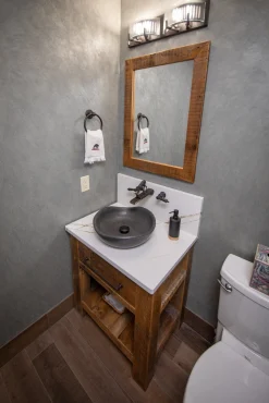 Eden Bath Black Limestone Freeform Vessel Sink