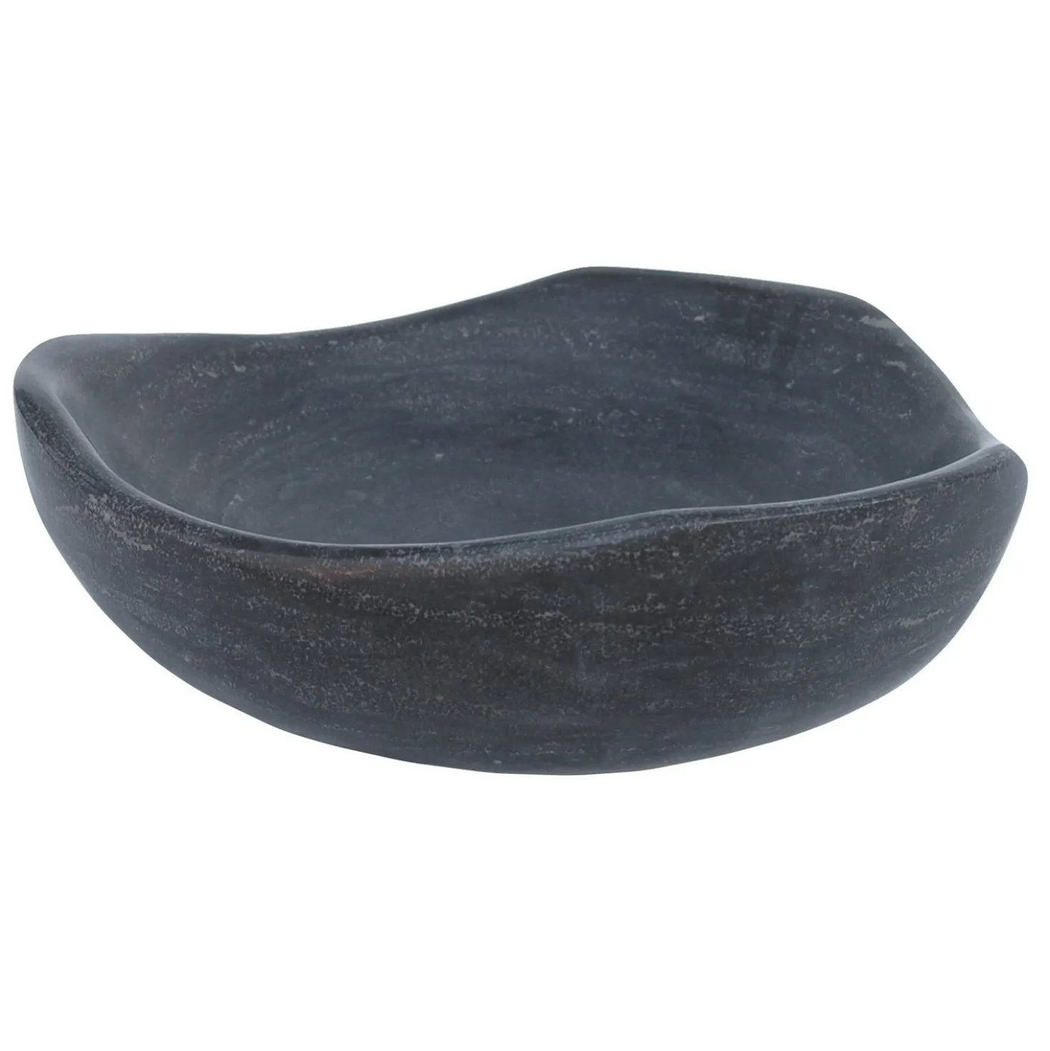 Eden Bath Black Limestone Freeform Vessel Sink