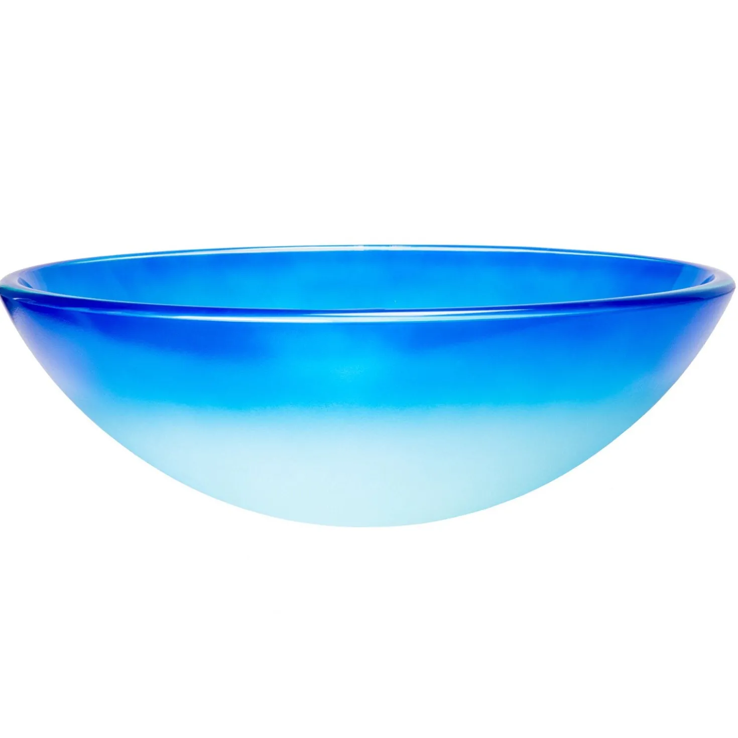 Eden Bath Blue Cloud Frosted Round Glass Vessel Sink