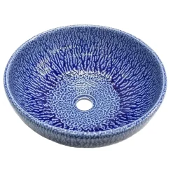 Eden Bath Blue Streams Ceramic Vessel Sink