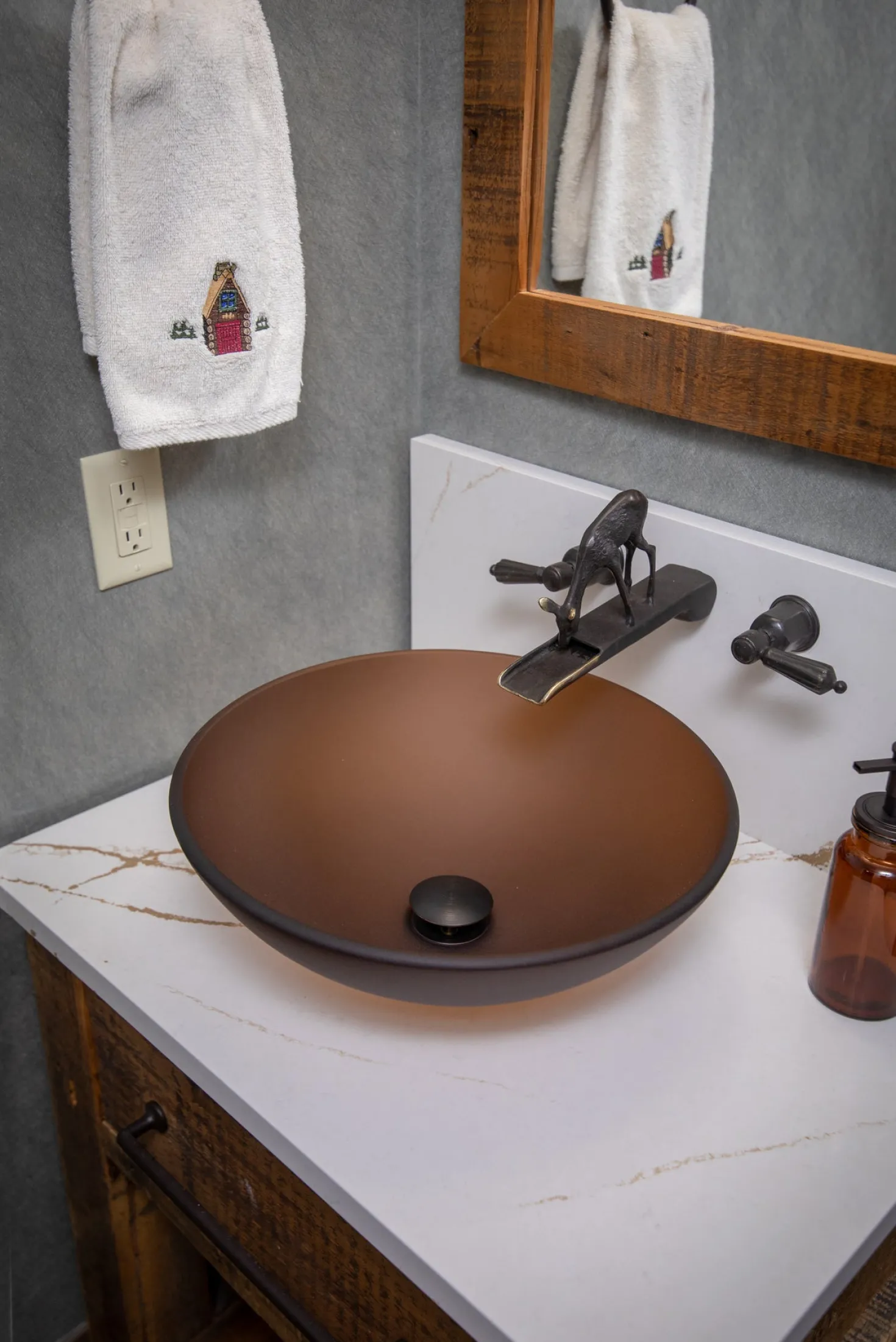 Eden Bath Brown Frosted Glass Vessel Sink Bowl