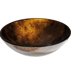 Eden Bath Brown Reflections Glass Vessel Sink