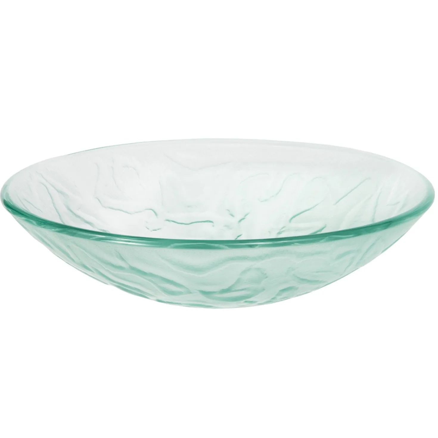 Eden Bath Clear Embossed Waves Glass Vessel Sink