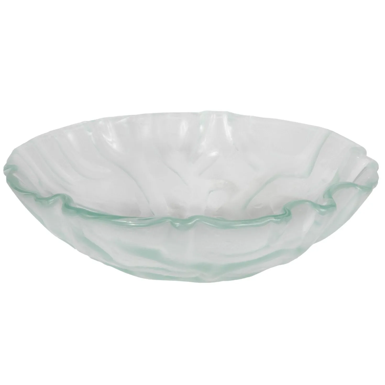 Eden Bath 14" Clear Freeform Wave Glass Vessel Sink