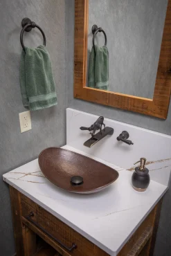 Eden Bath Copper Canoe Shaped Vessel Sink - Antique Dark Copper