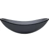 Eden Bath Dark Gray Canoe Glass Vessel Sink