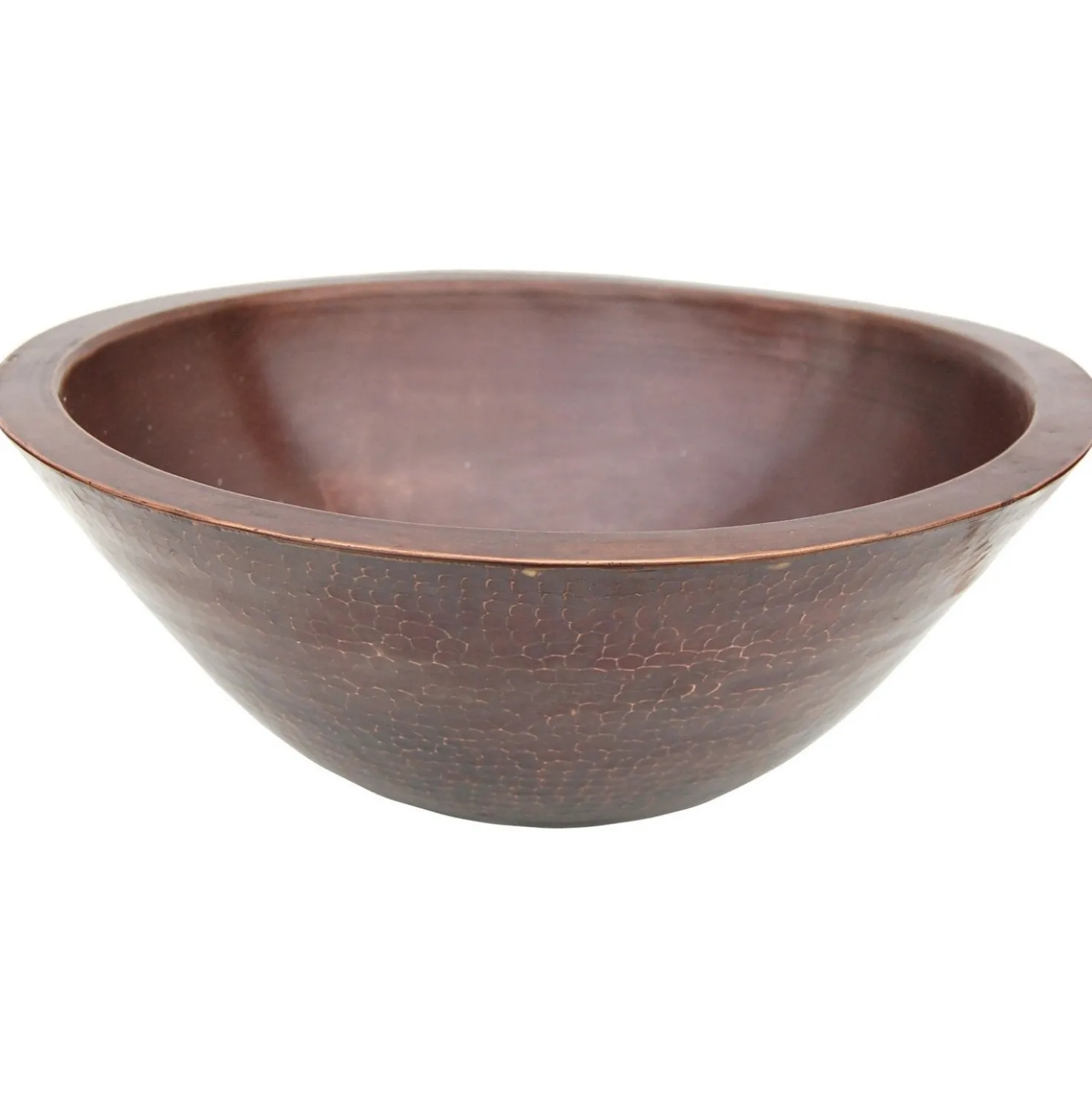 Eden Bath Double Wall Copper Sink With Hammered Exterior - Antique Dark