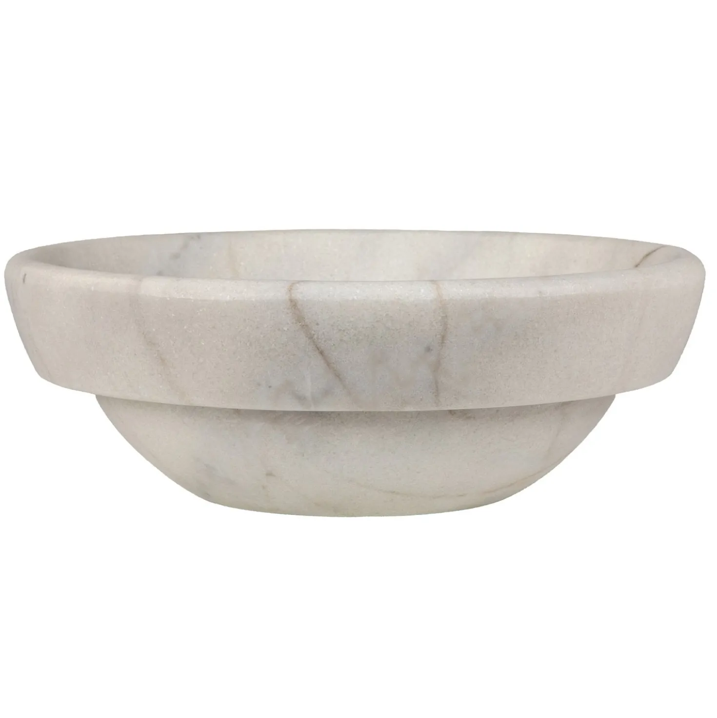 Eden Bath Echo Bowl Shaped Vessel Sink - Honed White Marble