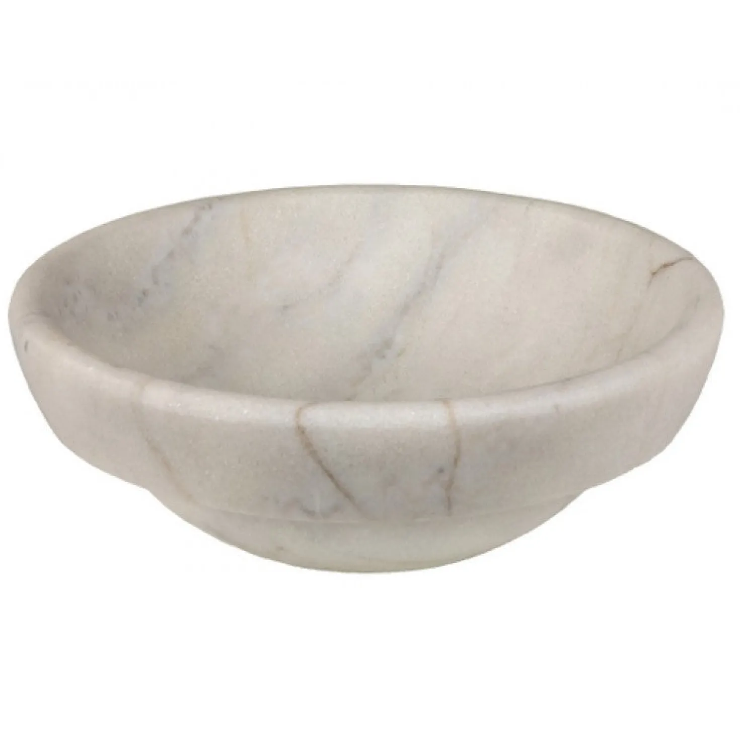 Eden Bath Echo Bowl Shaped Vessel Sink - Honed White Marble