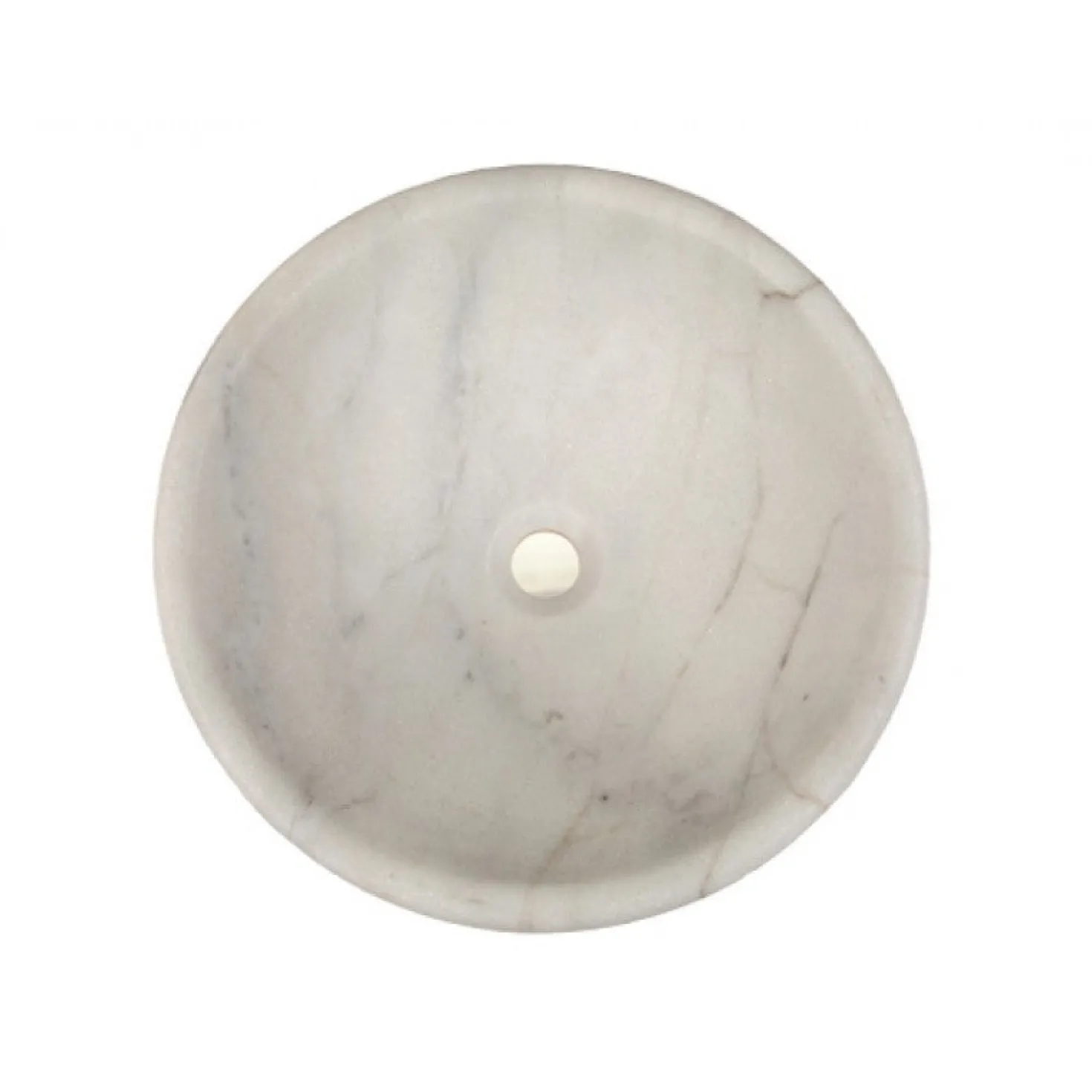 Eden Bath Echo Bowl Shaped Vessel Sink - Honed White Marble