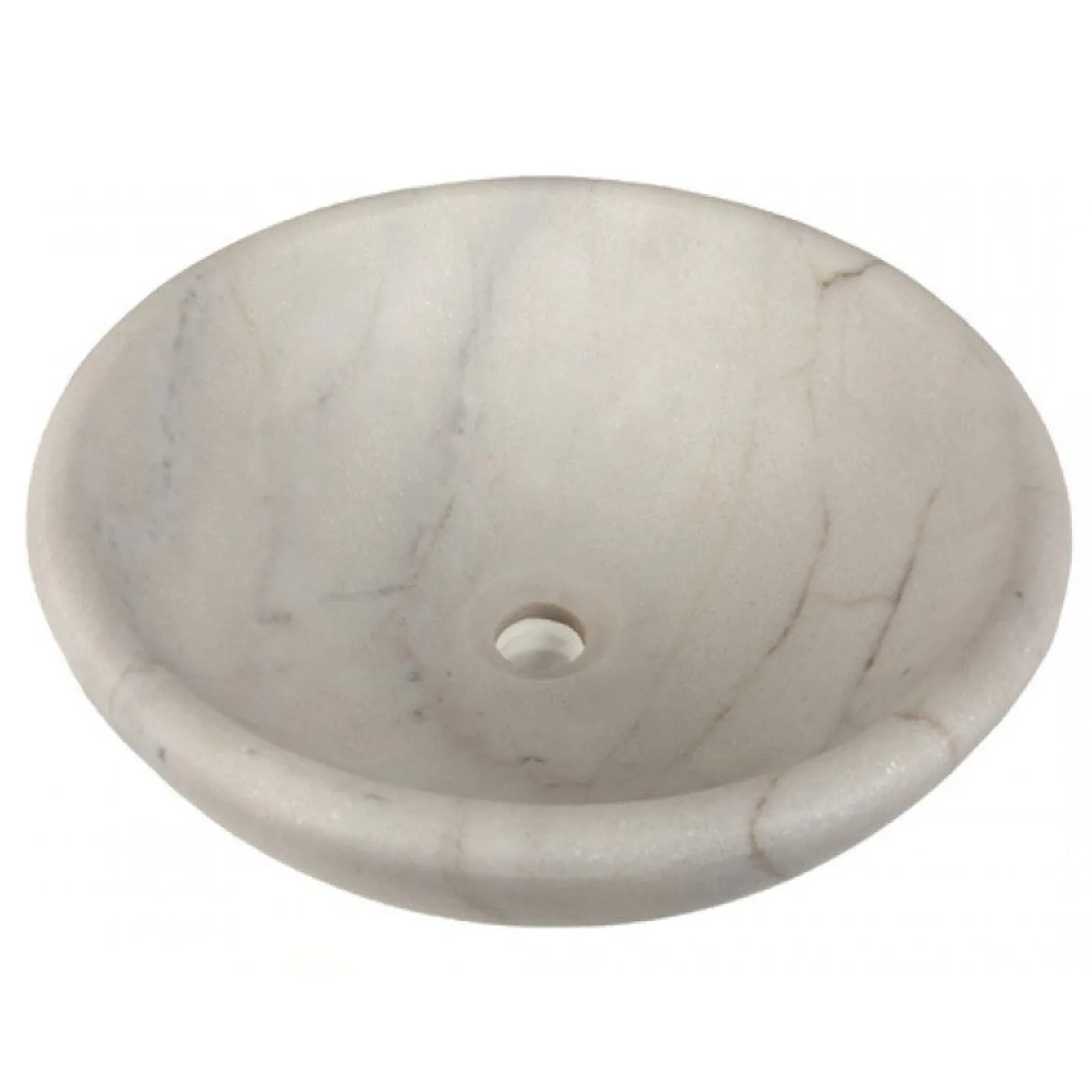 Eden Bath Echo Bowl Shaped Vessel Sink - Honed White Marble