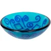 Eden Bath Green And Blue Swirls Glass Vessel Sink