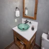 Eden Bath Green Free Form Wave Glass Vessel Sink