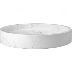 Eden Bath Low Round Vessel Sink - White Carrara Marble