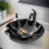 Eden Bath Midnight Wave Glass Vessel Sink