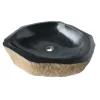 Eden Bath Natural Basalt Pillar Stone Sink With Black Interior