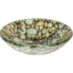 Eden Bath 14" Natural Pebble Pattern Glass Vessel Sink