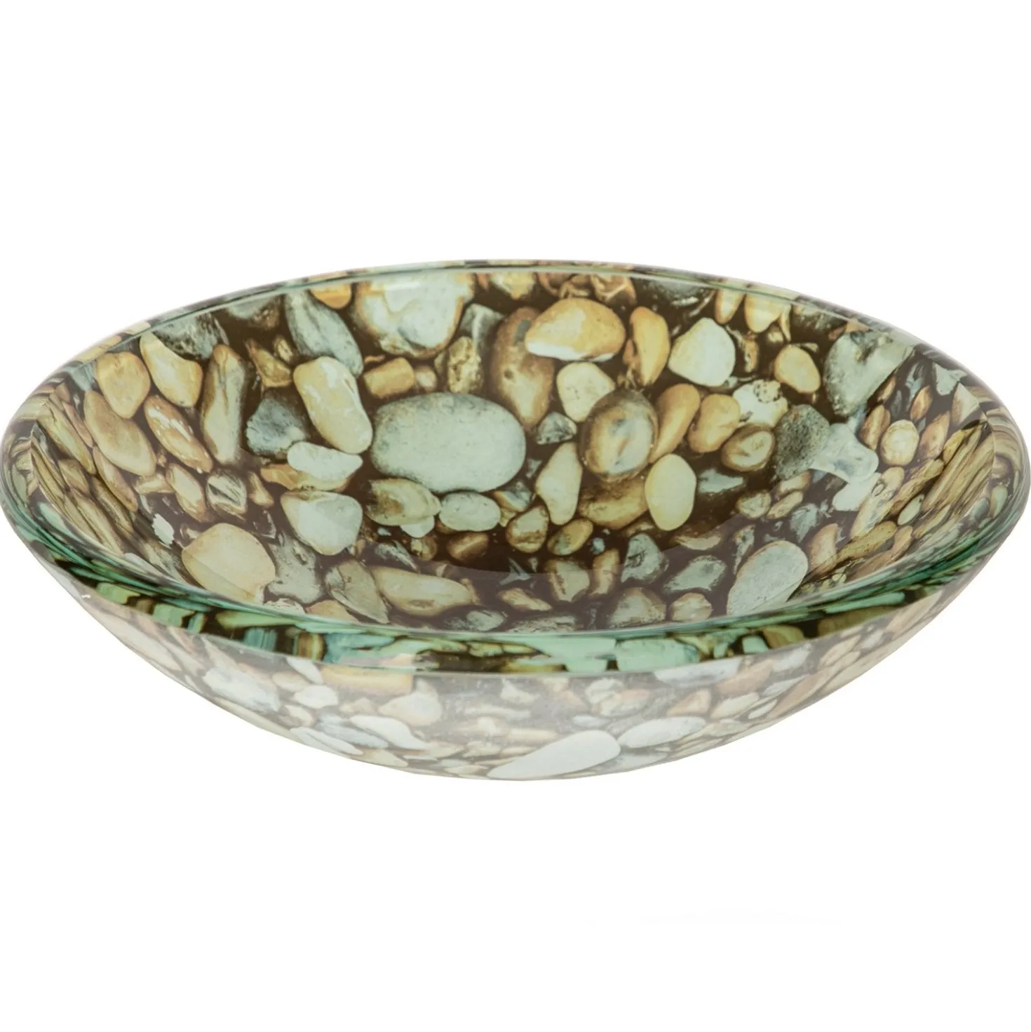 Eden Bath 14" Natural Pebble Pattern Glass Vessel Sink