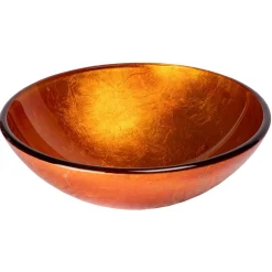 Eden Bath Orange Reflections Glass Vessel Sink