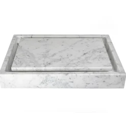 Eden Bath Rectangular Infinity Pool Sink - White Carrara Marble