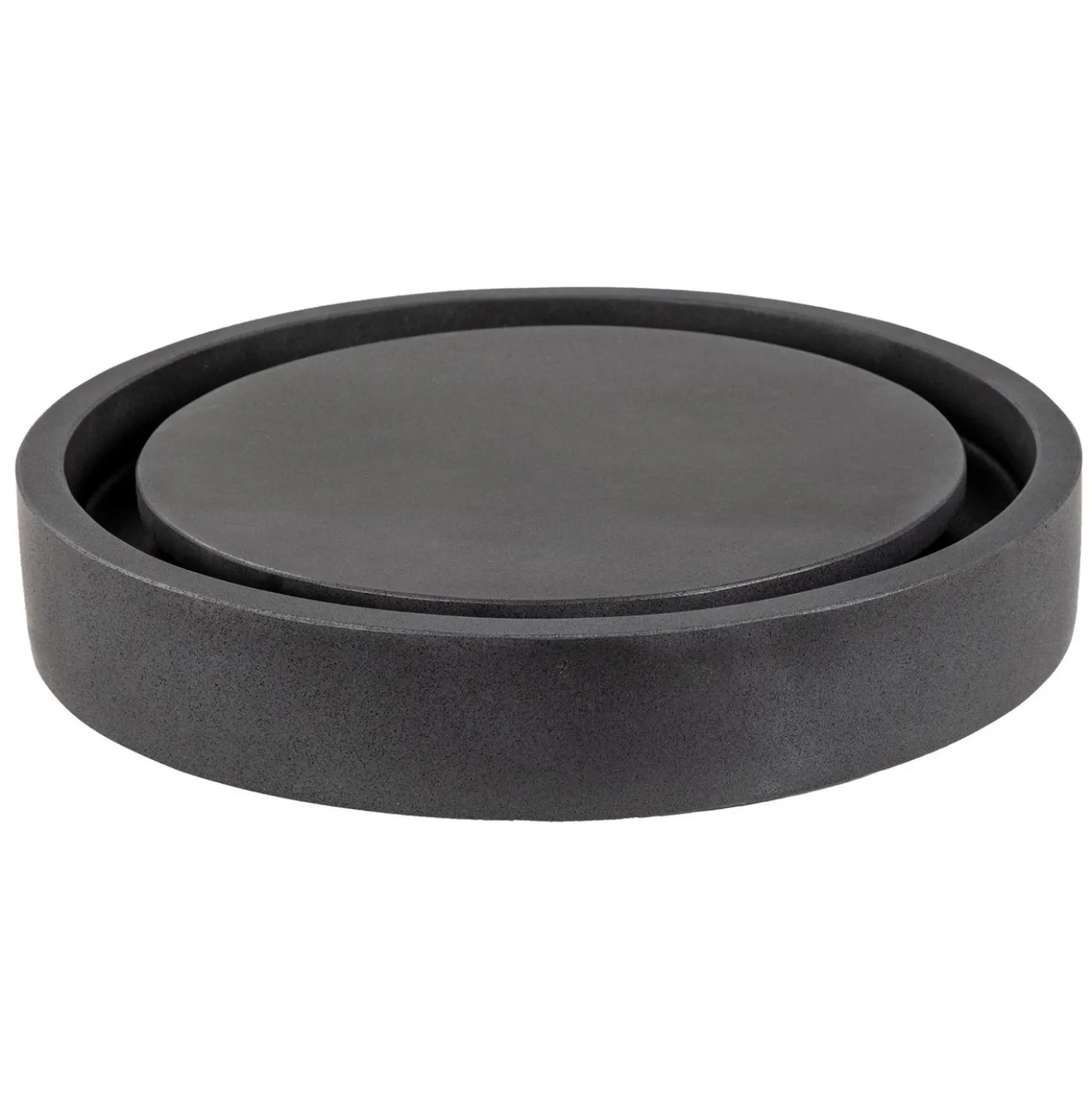 Eden Bath Round Infinity Pool Sink - Lava Stone