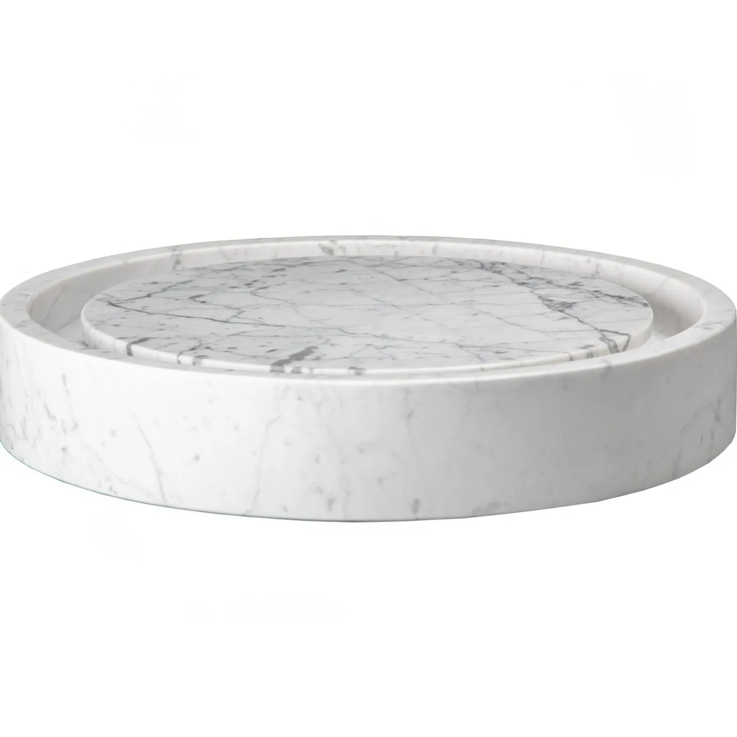 Eden Bath Round Infinity Pool Sink - Carrara Marble
