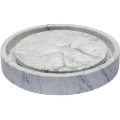 Eden Bath Round Infinity Pool Sink - Carrara Marble