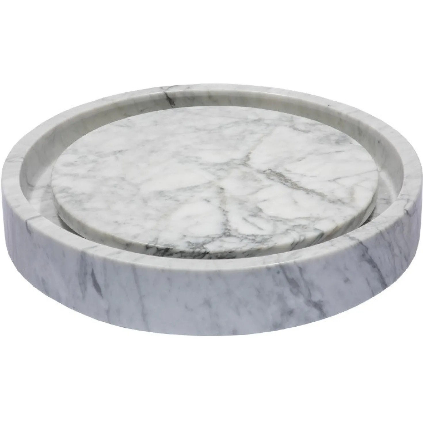 Eden Bath Round Infinity Pool Sink - Carrara Marble