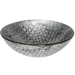 Eden Bath Silver Squares Glass Vessel Sink