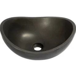 Eden Bath Small Lava Stone Canoe Vessel Sink