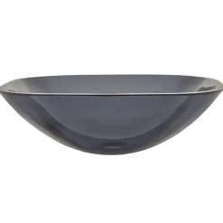 Eden Bath Square Glass Vessel Sink in Onyx Black with Rounded Corners