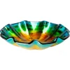 Eden Bath Wave Rim Multi Color Glass Vessel Sink