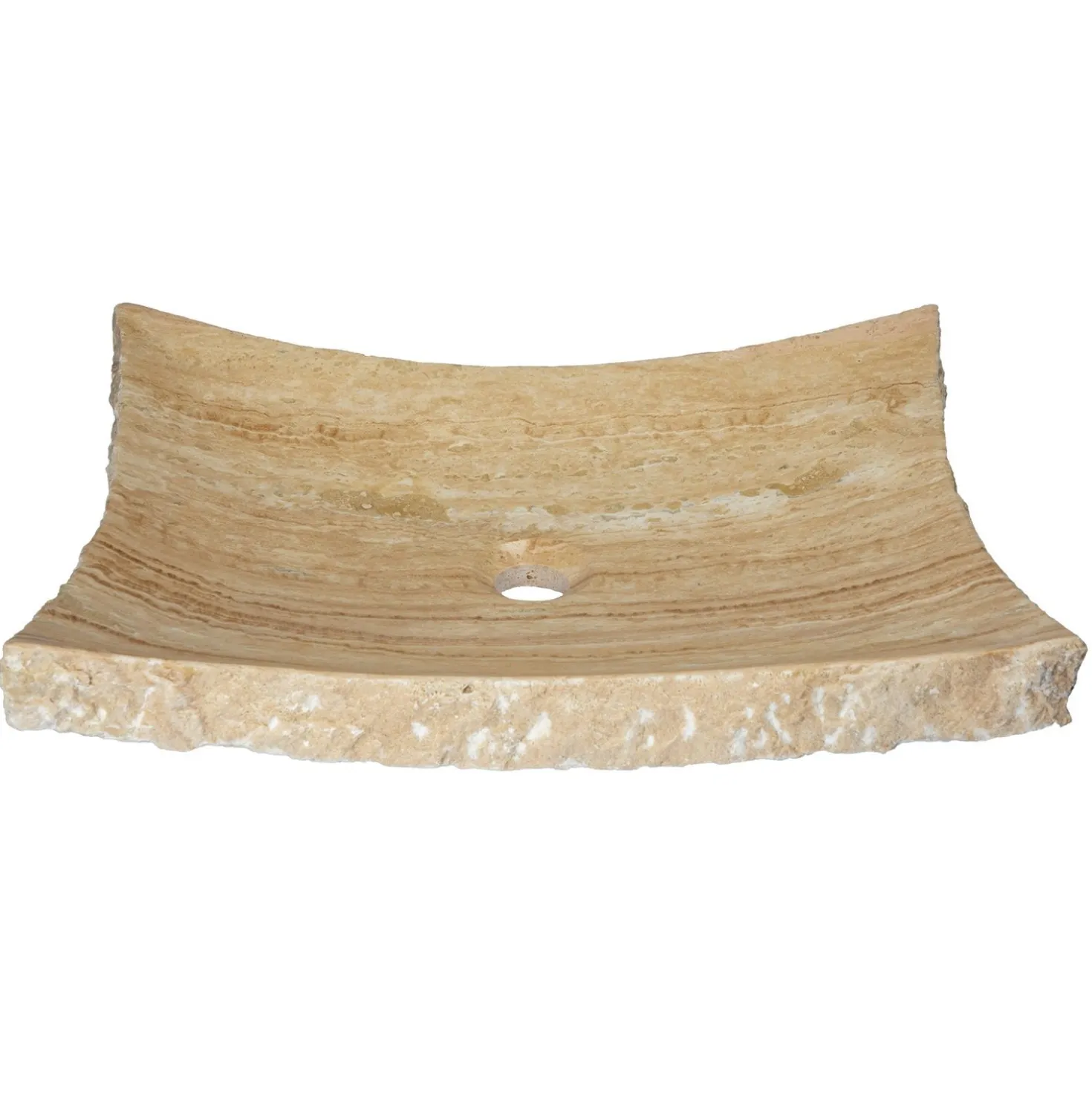 Eden Bath White Travertine Large Zen Sink