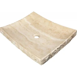 Eden Bath White Travertine Large Zen Sink