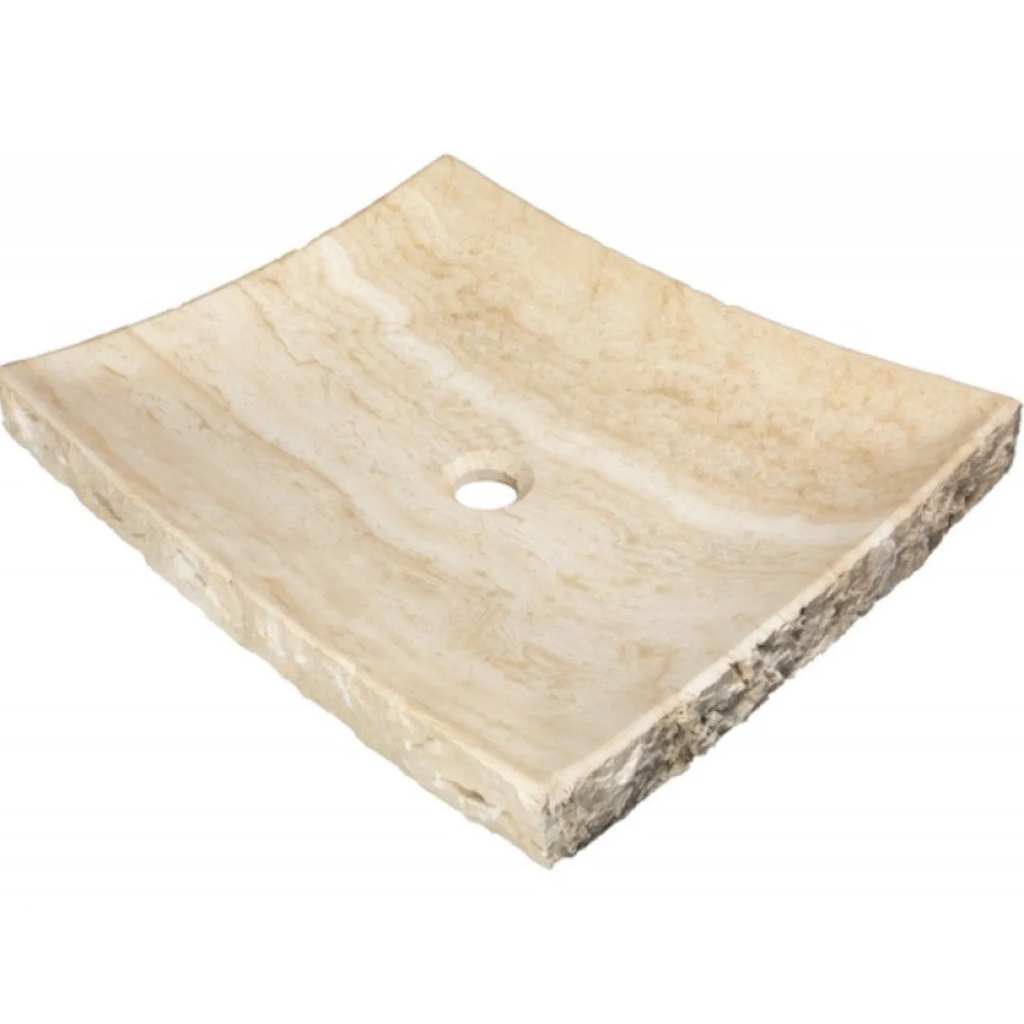 Eden Bath White Travertine Large Zen Sink