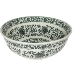 Eden Bath White with Black Ming Dynasty Decorative Porcelain Sink