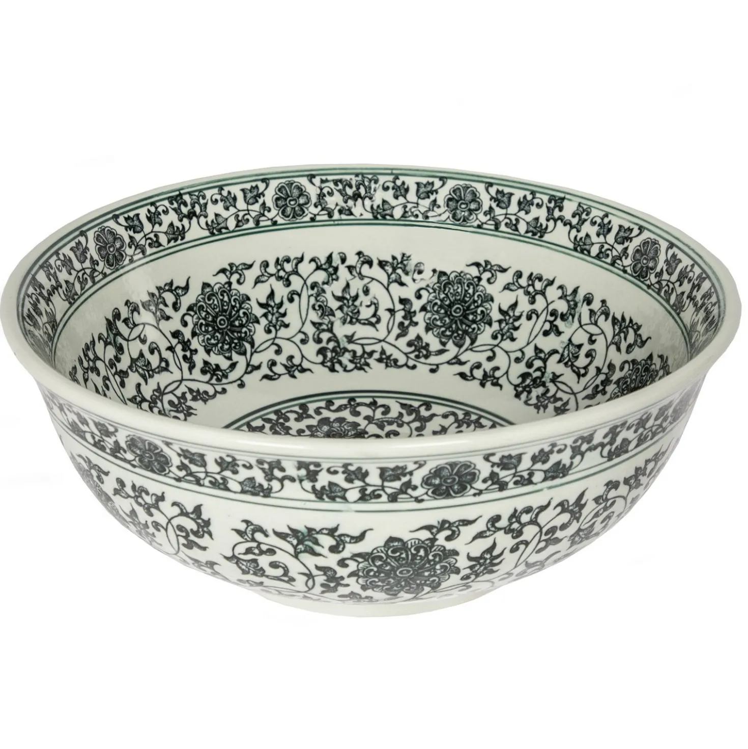 Eden Bath White with Black Ming Dynasty Decorative Porcelain Sink