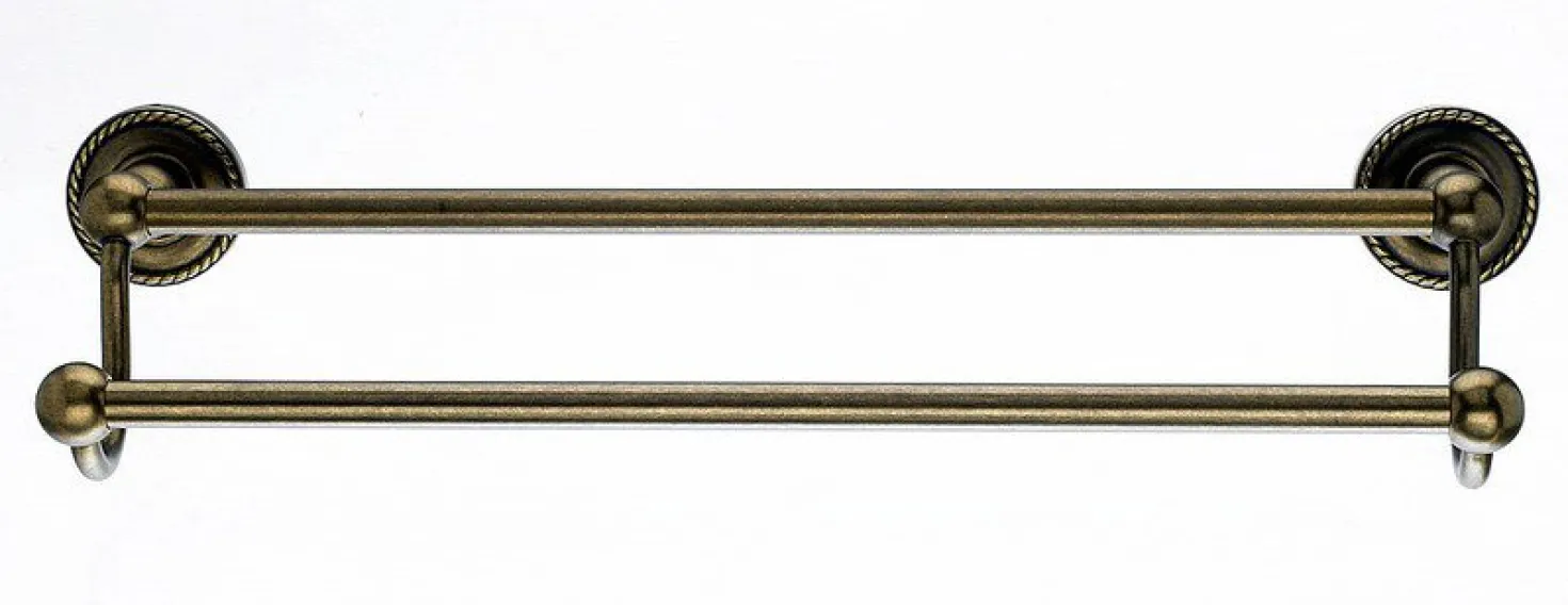 Ed7Gbzf 18" Double Towel Bar With Rope Detail In German Bronze