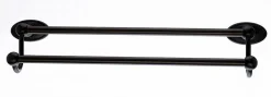 Ed7Orbc 18" Double Towel Bar With Oval Backplate In Oil Rubbed Bronze