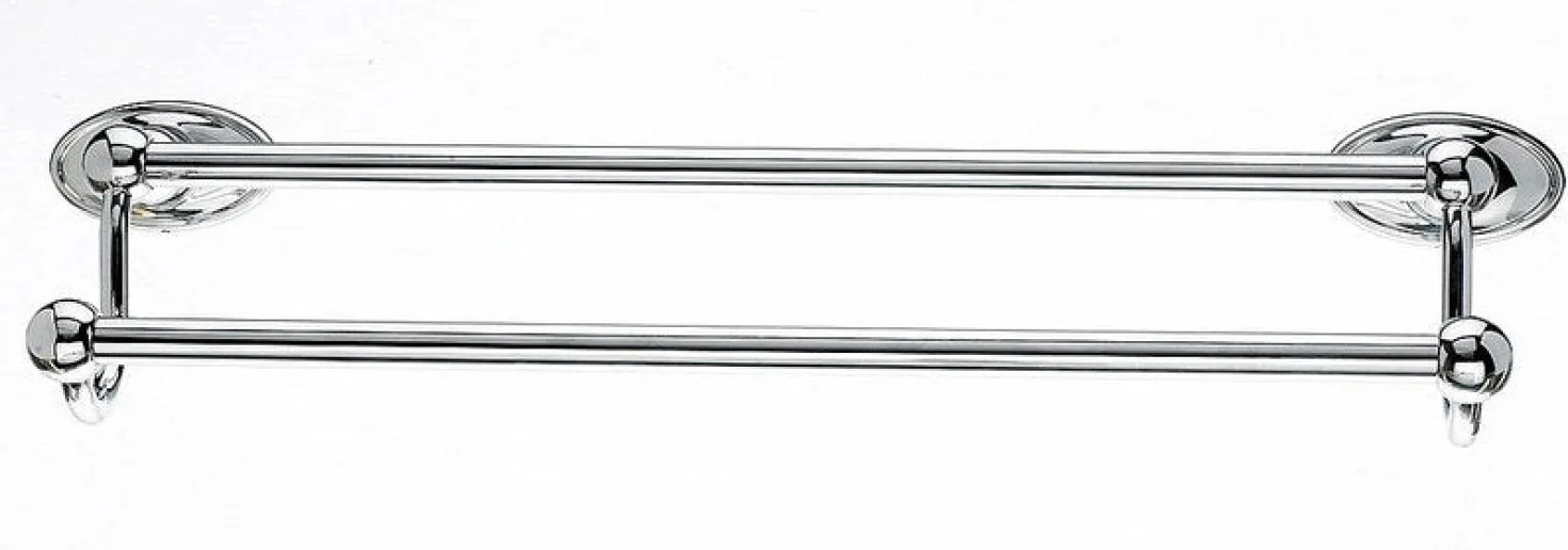 Ed7Pcc 18" Double Towel Bar With Oval Backplate In Polished Chrome