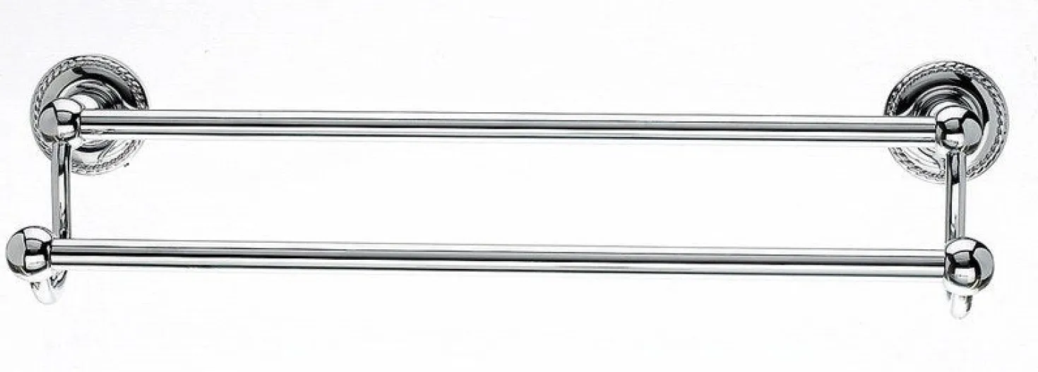 Ed7Pcf 18" Double Towel Bar With Rope Detail In Polished Chrome