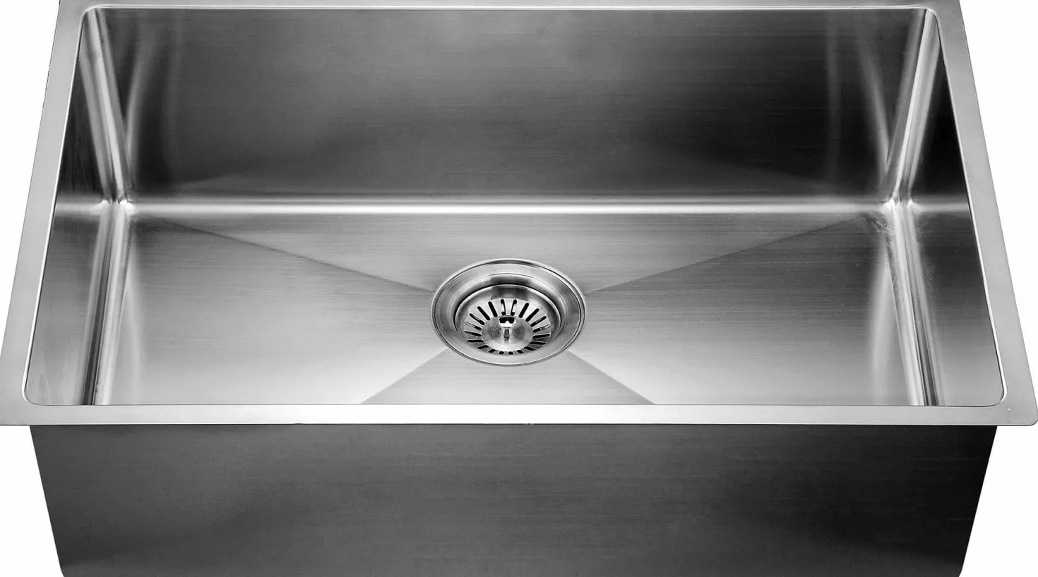 Extra Large Single Bowl 44" Kitchen Sink with Small Radius Corners
