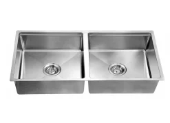 Extra Large 44" Workstation Equal Double Bowl Kitchen Sink with Small Radius Corners