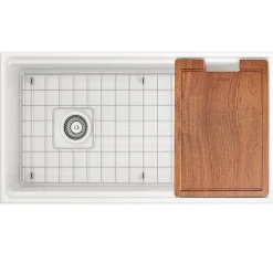 36" Fireclay Farmhouse Workstation Single Bowl Sink