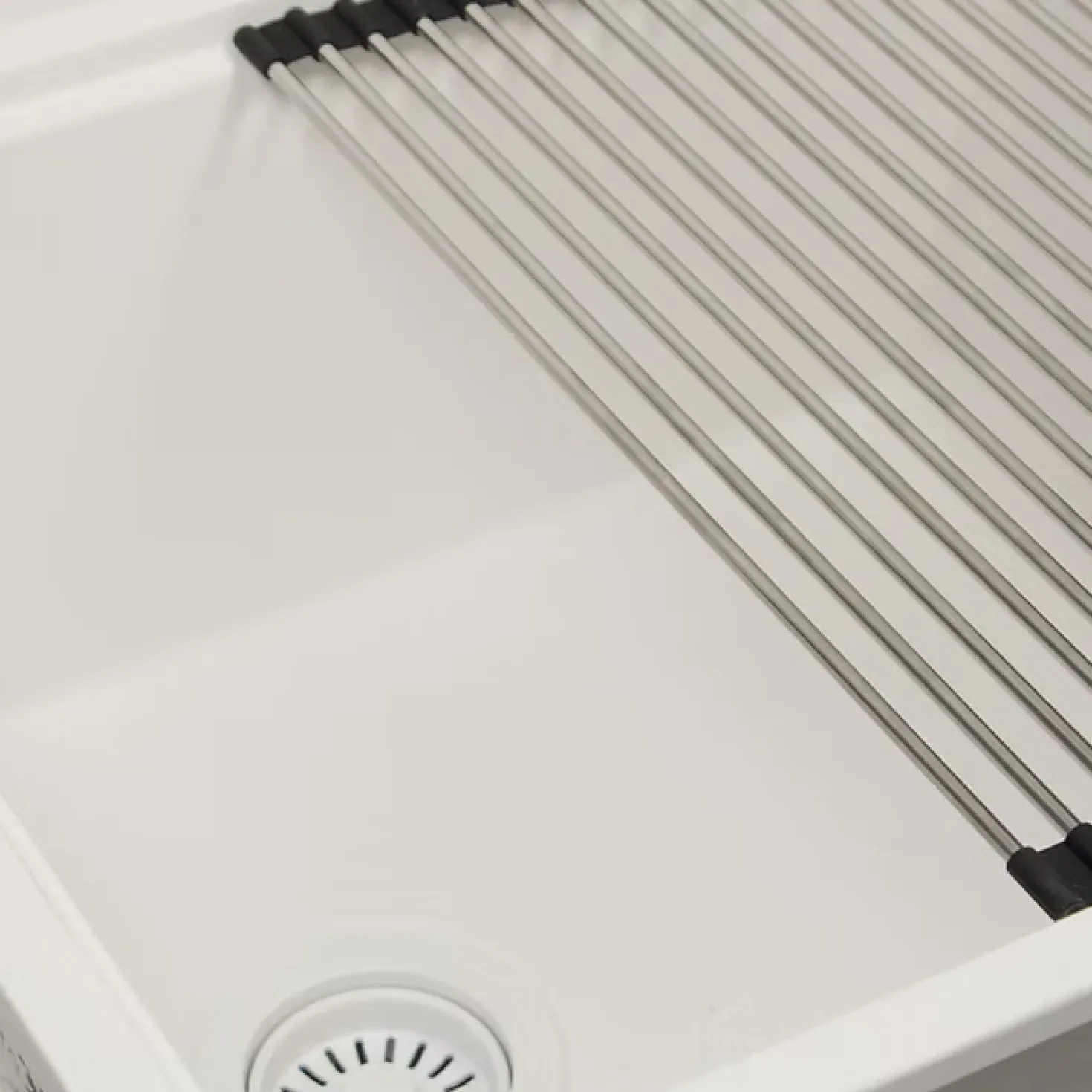 22" Granite Composite Dualmount Workstation Sink in White