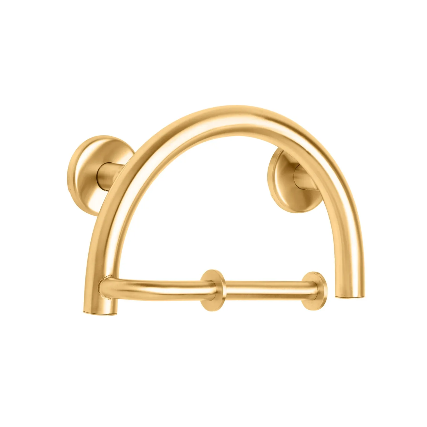 Half Moon Grab Bar with Toilet Paper Holder