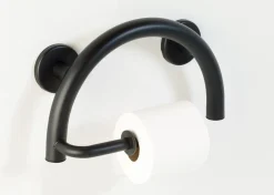 Half Moon Grab Bar with Toilet Paper Holder